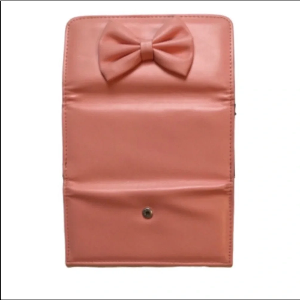 Wet Seal Trifold Wallet with Bow Peach NWOT